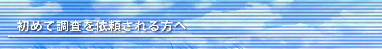 初めて調査を依頼される方へ